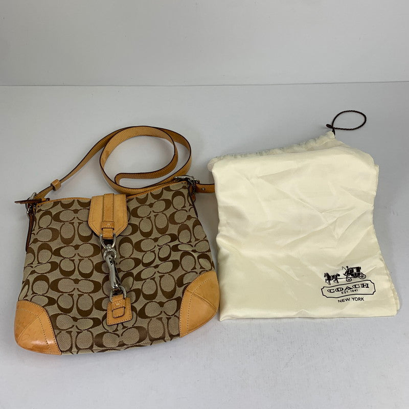 【中古品】【レディース】 COACH コーチ シグネチャー ショルダー バッグ カバン 180-260812-mh-05-fuzh カラー：ベージュ・シグネチャー 万代Net店