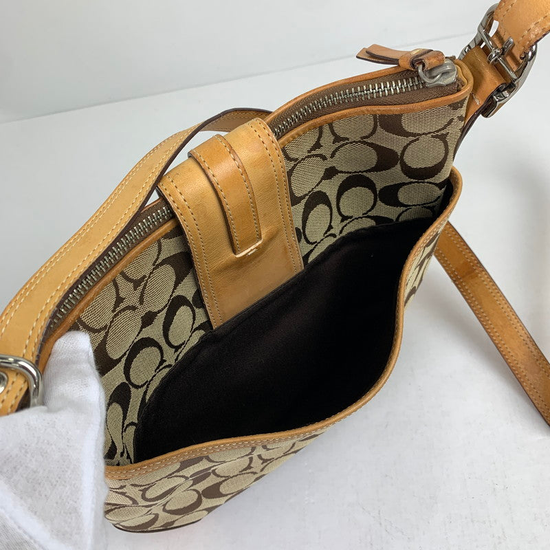 【中古品】【レディース】 COACH コーチ シグネチャー ショルダー バッグ カバン 180-260812-mh-05-fuzh カラー：ベージュ・シグネチャー 万代Net店