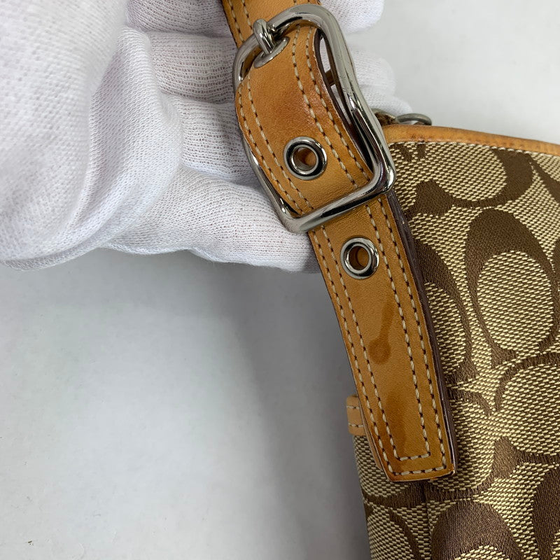 【中古品】【レディース】 COACH コーチ シグネチャー ショルダー バッグ カバン 180-260812-mh-05-fuzh カラー：ベージュ・シグネチャー 万代Net店