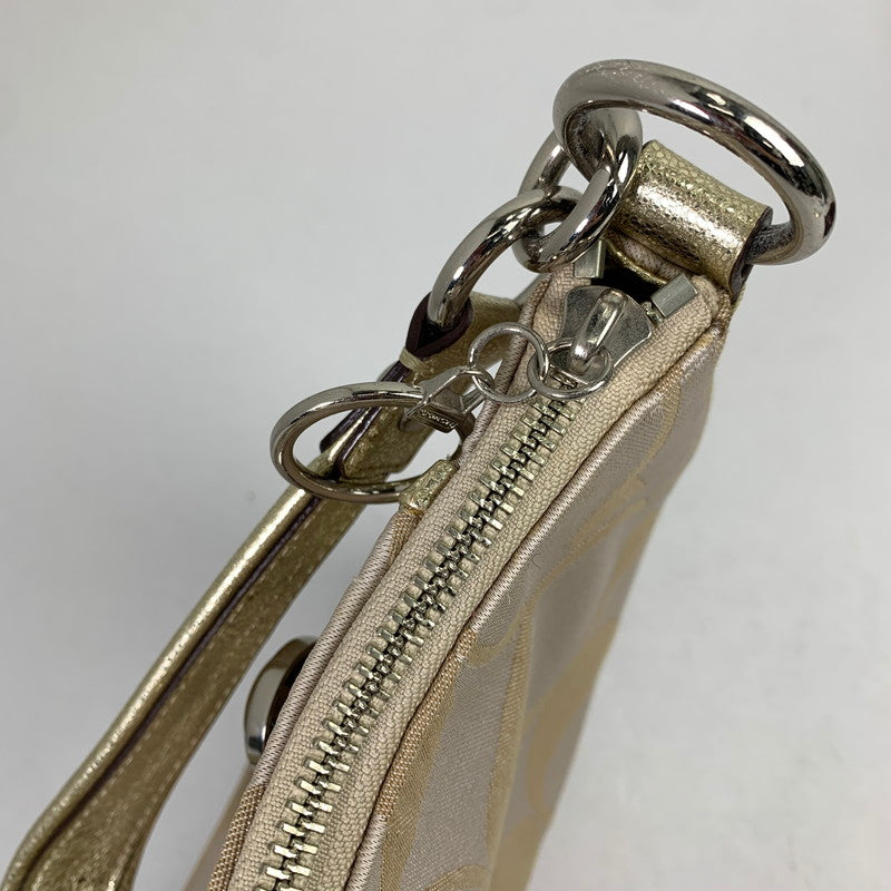 【中古品】【レディース】 COACH コーチ シグネチァー ショルダー バッグ カバン 180-260812-mh-06-fuzh カラー：ベージュシグネチャー ラメ 万代Net店