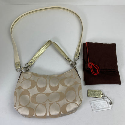【中古品】【レディース】 COACH コーチ シグネチァー ショルダー バッグ カバン 180-260812-mh-06-fuzh カラー：ベージュシグネチャー ラメ 万代Net店
