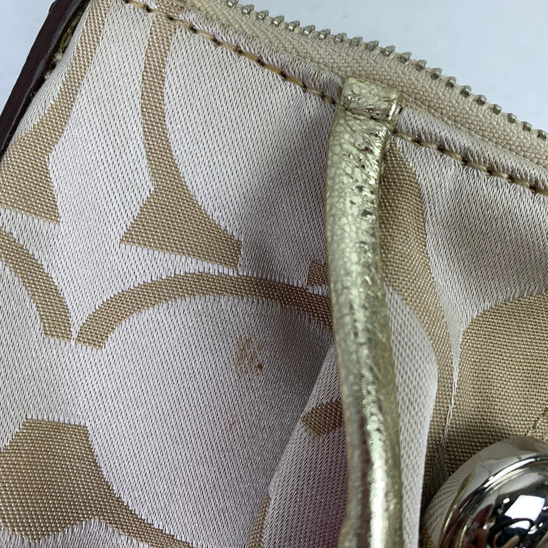 【中古品】【レディース】 COACH コーチ シグネチァー ショルダー バッグ カバン 180-260812-mh-06-fuzh カラー：ベージュシグネチャー ラメ 万代Net店