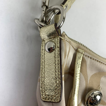 【中古品】【レディース】 COACH コーチ シグネチァー ショルダー バッグ カバン 180-260812-mh-06-fuzh カラー：ベージュシグネチャー ラメ 万代Net店