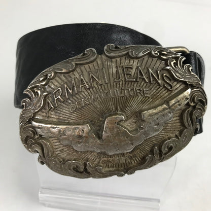 【中古品】【メンズ】 ARMANI JEANS アルマーニ ジーンズ バックル ベルト イーグルデザイン 208-260812-mh-13-fuzh カラー：ブラック 万代Net店
