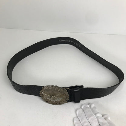 【中古品】【メンズ】 ARMANI JEANS アルマーニ ジーンズ バックル ベルト イーグルデザイン 208-260812-mh-13-fuzh カラー：ブラック 万代Net店