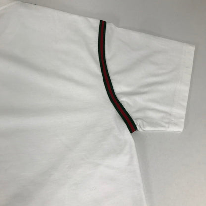 【中古品】【メンズ】 GUCCI グッチ 814958 XJG3D ウェブ ストライプ コットン ジャージー Tシャツ 半袖 トップス 古着 141-260812-mh-11-fuzh サイズ：L カラー：ホワイト 万代Net店