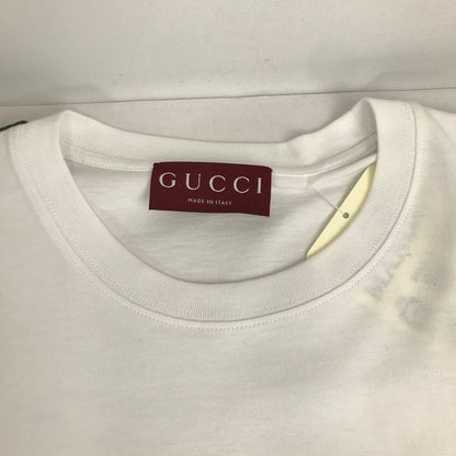 【中古品】【メンズ】 GUCCI グッチ 814958 XJG3D ウェブ ストライプ コットン ジャージー Tシャツ 半袖 トップス 古着 141-260812-mh-11-fuzh サイズ：L カラー：ホワイト 万代Net店