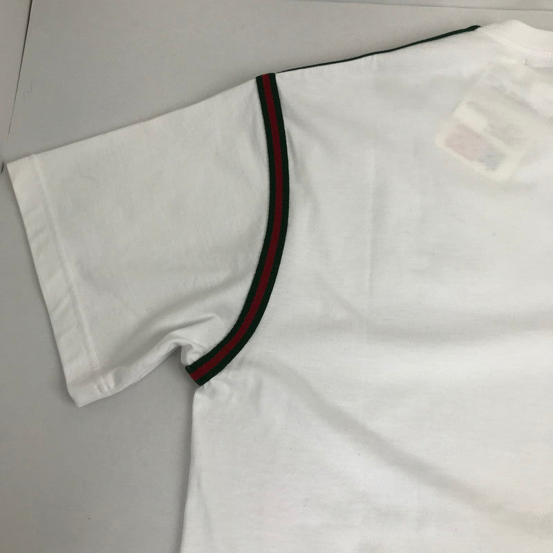 【中古品】【メンズ】 GUCCI グッチ 814958 XJG3D ウェブ ストライプ コットン ジャージー Tシャツ 半袖 トップス 古着 141-260812-mh-11-fuzh サイズ：L カラー：ホワイト 万代Net店