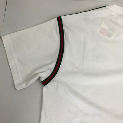 【中古品】【メンズ】 GUCCI グッチ 814958 XJG3D ウェブ ストライプ コットン ジャージー Tシャツ 半袖 トップス 古着 141-260812-mh-11-fuzh サイズ：L カラー：ホワイト 万代Net店