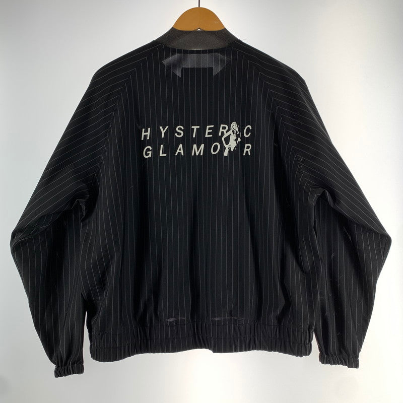 【中古品】【レディース】 HYSTERIC GLAMOUR ヒステリックグラマー 01191AH05 INTERVAL LOGO PT ZIP ジャケット BLACK ストライプ SIZE:FREE 170-260812-io-15-fuzh カラー：ブラックストライプ 万代Net店