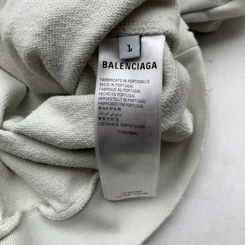 【中古品】【メンズ】 BALENCIAGA バレンシアガ JP57 2022 03437 PULL OVER PARKA プルオーバー パーカー フーディー WHITE SIZE:L　※汚れ・黄ばみ・使用感有 141-260812-io-17-fuzh カラー：ホワイト 万代Net店