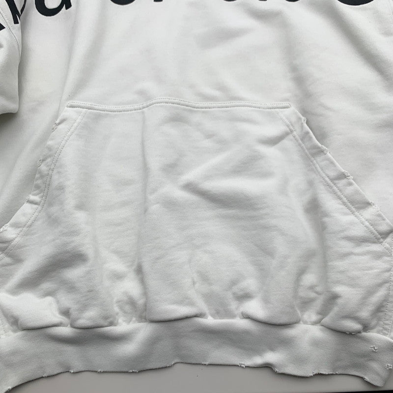 【中古品】【メンズ】 BALENCIAGA バレンシアガ JP57 2022 03437 PULL OVER PARKA プルオーバー パーカー フーディー WHITE SIZE:L　※汚れ・黄ばみ・使用感有 141-260812-io-17-fuzh カラー：ホワイト 万代Net店