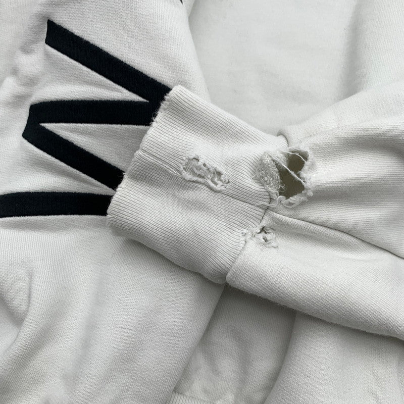 【中古品】【メンズ】 BALENCIAGA バレンシアガ JP57 2022 03437 PULL OVER PARKA プルオーバー パーカー フーディー WHITE SIZE:L　※汚れ・黄ばみ・使用感有 141-260812-io-17-fuzh カラー：ホワイト 万代Net店