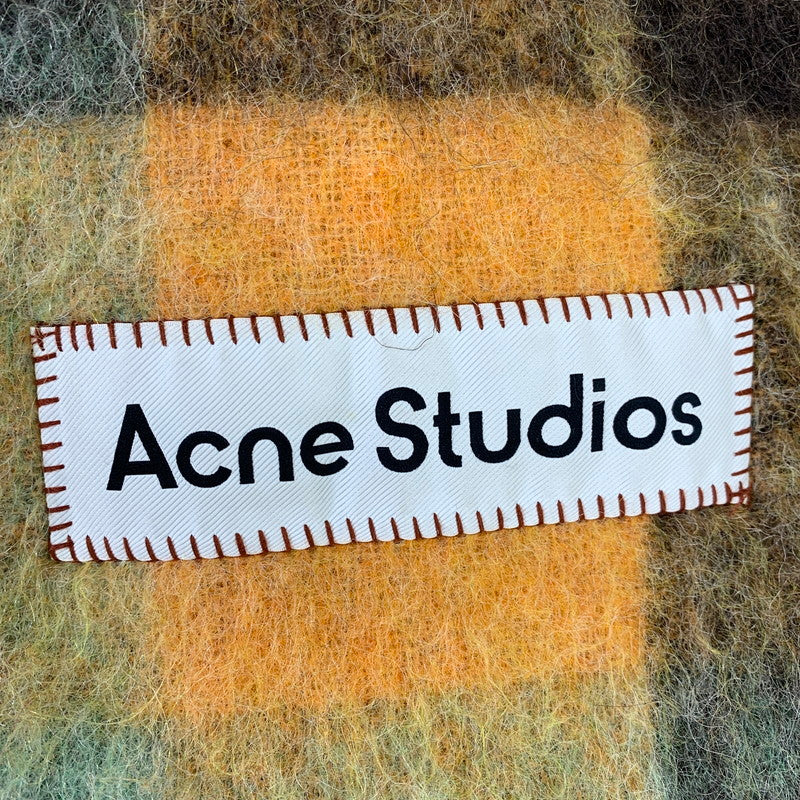 【中古品】【メンズ/レディース】 ACNE STUDIOS アクネ ストゥディオズ CA0084 MOHAIR CHECK MUFFLER モヘア チェック ストール マフラー 防寒 187-260812-mh-10-fuzh カラー：ブラウン系 チェック 万代Net店