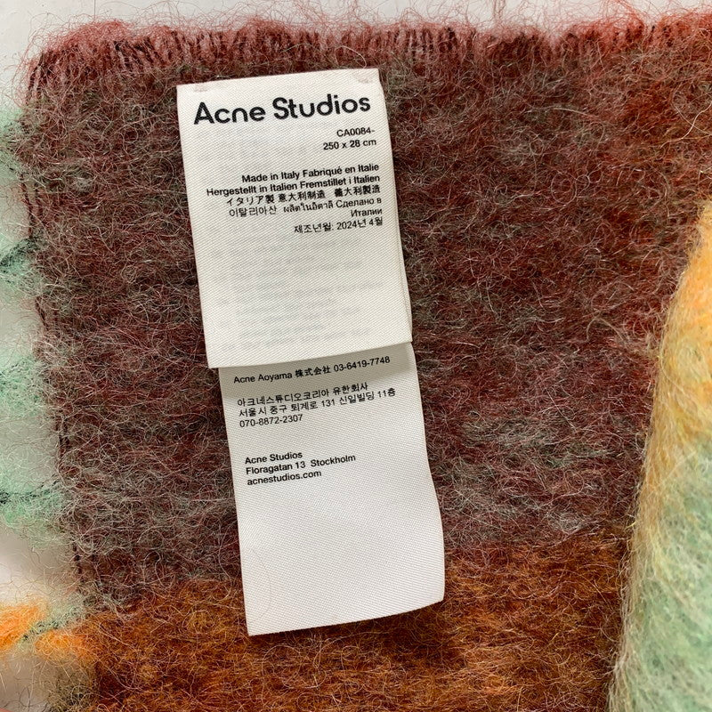 【中古品】【メンズ/レディース】 ACNE STUDIOS アクネ ストゥディオズ CA0084 MOHAIR CHECK MUFFLER モヘア チェック ストール マフラー 防寒 187-260812-mh-10-fuzh カラー：ブラウン系 チェック 万代Net店