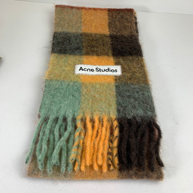 【中古品】【メンズ/レディース】 ACNE STUDIOS アクネ ストゥディオズ CA0084 MOHAIR CHECK MUFFLER モヘア チェック ストール マフラー 防寒 187-260812-mh-10-fuzh カラー：ブラウン系 チェック 万代Net店