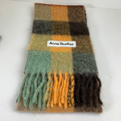 【中古品】【メンズ/レディース】 ACNE STUDIOS アクネ ストゥディオズ CA0084 MOHAIR CHECK MUFFLER モヘア チェック ストール マフラー 防寒 187-260812-mh-10-fuzh カラー：ブラウン系 チェック 万代Net店