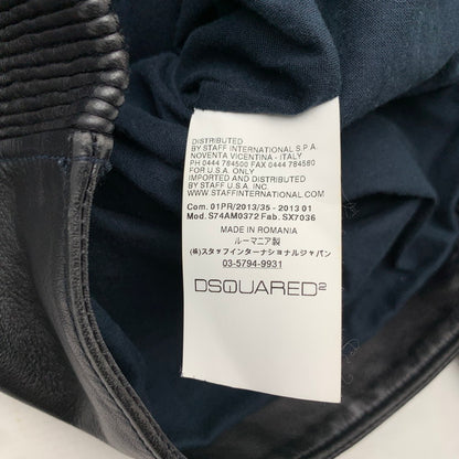 【中古品】【メンズ】 DSQUARED2 ディースクエアード S74AM0372 SINGLE RIDERS JACKET シングル ライダースジャケット BLACK SIZE:44 ガーメント.ハンガー付属 13AW 141-260814-io-14-fuzh カラー：ブラック 万代Net店