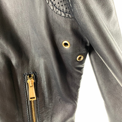 【中古品】【メンズ】 DSQUARED2 ディースクエアード S74AM0372 SINGLE RIDERS JACKET シングル ライダースジャケット BLACK SIZE:44 ガーメント.ハンガー付属 13AW 141-260814-io-14-fuzh カラー：ブラック 万代Net店