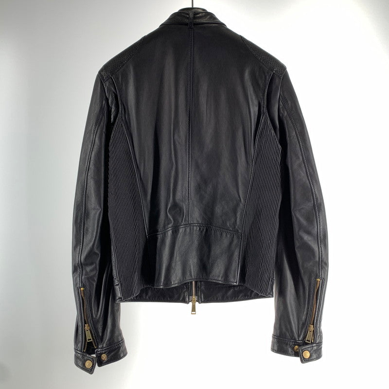 【中古品】【メンズ】 DSQUARED2 ディースクエアード S74AM0372 SINGLE RIDERS JACKET シングル ライダースジャケット BLACK SIZE:44 ガーメント.ハンガー付属 13AW 141-260814-io-14-fuzh カラー：ブラック 万代Net店