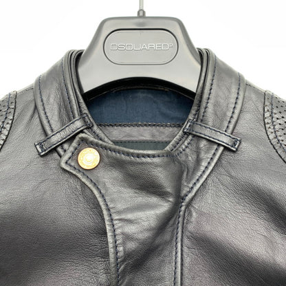 【中古品】【メンズ】 DSQUARED2 ディースクエアード S74AM0372 SINGLE RIDERS JACKET シングル ライダースジャケット BLACK SIZE:44 ガーメント.ハンガー付属 13AW 141-260814-io-14-fuzh カラー：ブラック 万代Net店