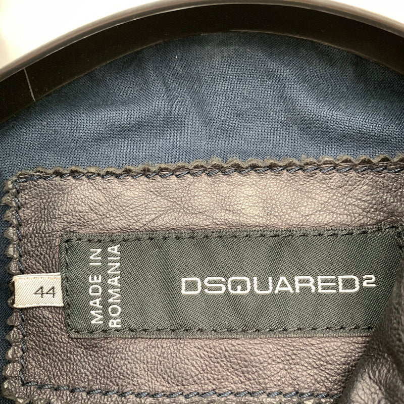 【中古品】【メンズ】 DSQUARED2 ディースクエアード S74AM0372 SINGLE RIDERS JACKET シングル ライダースジャケット BLACK SIZE:44 ガーメント.ハンガー付属 13AW 141-260814-io-14-fuzh カラー：ブラック 万代Net店