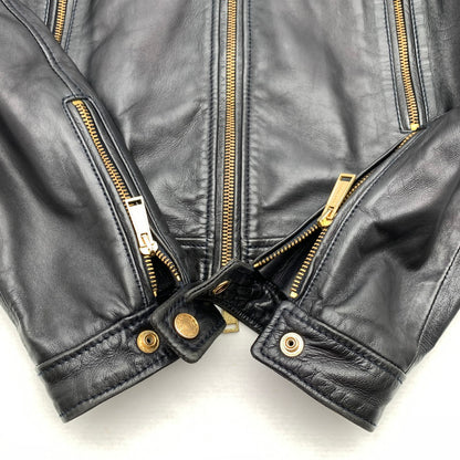 【中古品】【メンズ】 DSQUARED2 ディースクエアード S74AM0372 SINGLE RIDERS JACKET シングル ライダースジャケット BLACK SIZE:44 ガーメント.ハンガー付属 13AW 141-260814-io-14-fuzh カラー：ブラック 万代Net店