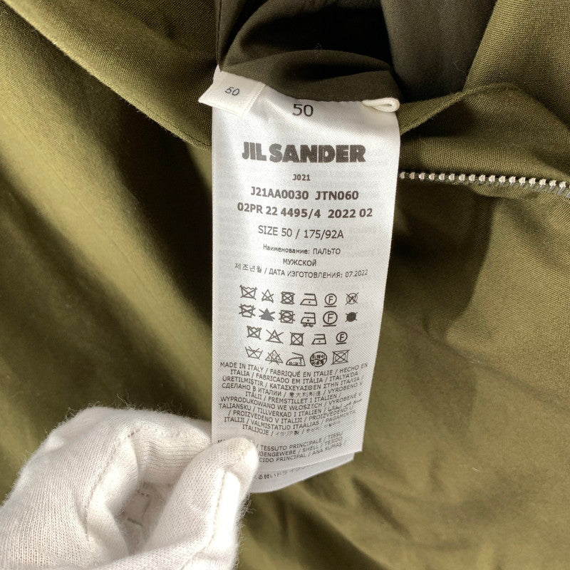 【中古品】【メンズ】 JIL SANDER ジルサンダー J21AA0030 膝丈コート ロングコート KHAKI SIZE:50 ※汚れ・シワあり 141-260814-io-09-fuzh カラー：カーキ 万代Net店