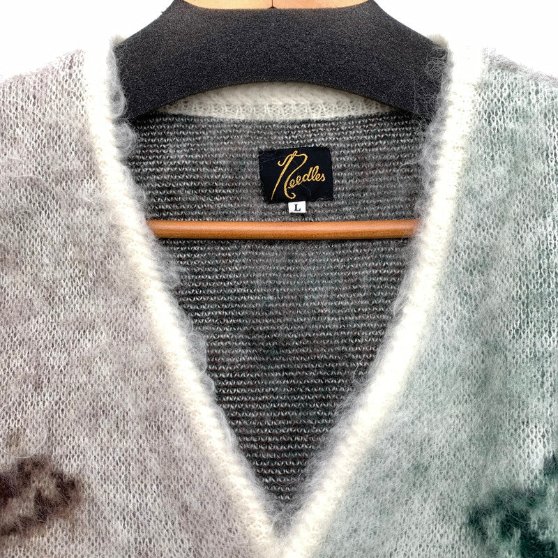 【中古品】【メンズ】 NEEDLES ニードルス J0365 PAPILION MOHAIR CARDIGAN パピリオン モヘア カーディガン WHITE SIZE:L 140-260814-io-06-fuzh カラー：ホワイト 万代Net店