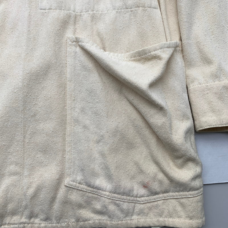 【中古品】【メンズ】 COMOLI コモリ Z01-01025 シルクネプ 1938 ジャケット CREAM SIZE:4 ※汚れ有 140-260814-io-07-fuzh カラー：クリーム 万代Net店