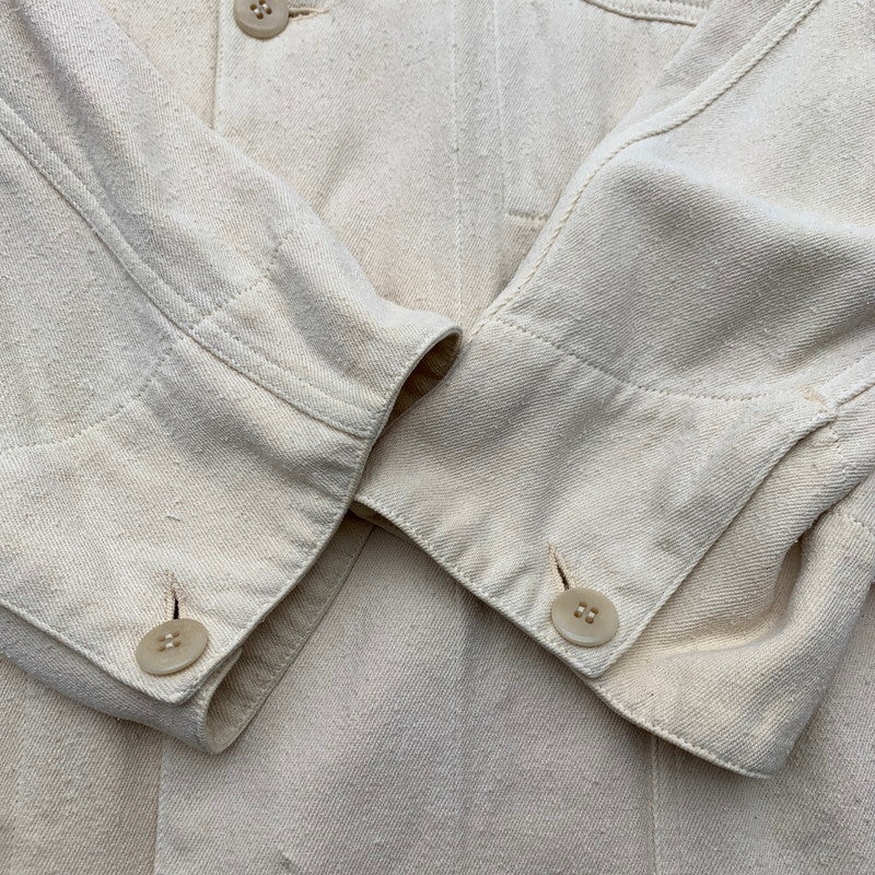 【中古品】【メンズ】 COMOLI コモリ Z01-01025 シルクネプ 1938 ジャケット CREAM SIZE:4 ※汚れ有 140-260814-io-07-fuzh カラー：クリーム 万代Net店