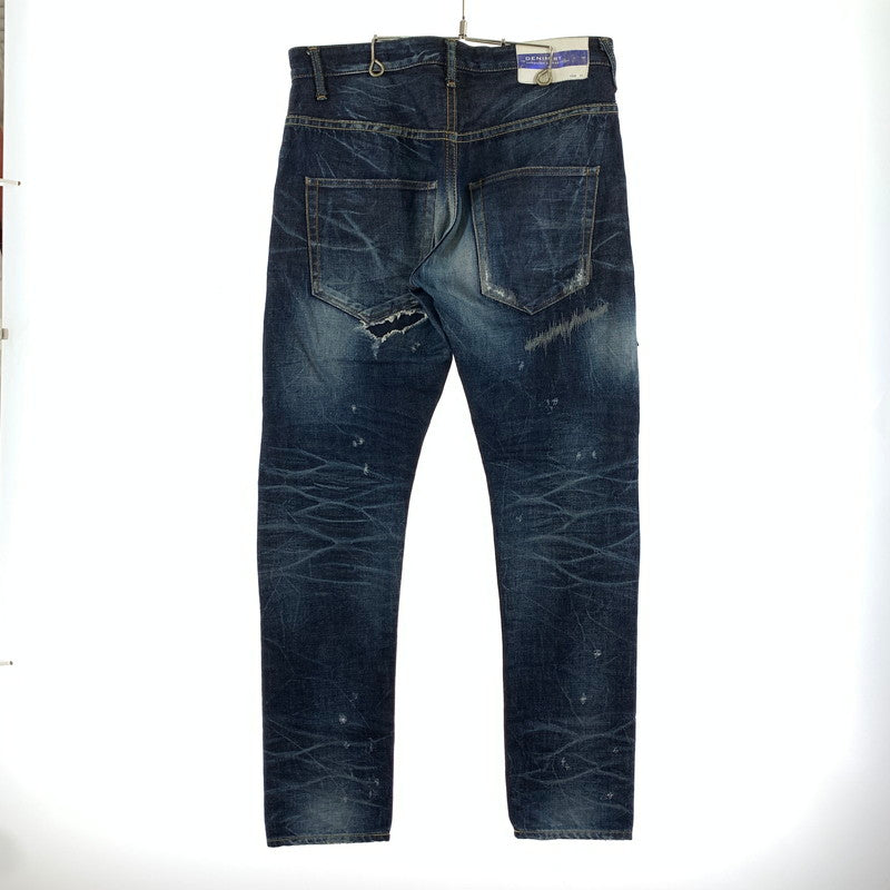 【中古品】【メンズ】 VANQUISH&FRAGMENT ヴァンキッシュ フラグメント MODEL THREE YEARS WASH WIDE STRAIGHT DENIM デニム パンツ ダメージ加工 ストーン ボトムス 古着 151-260813-mh-28-fuzh サイズ：32 カラー：インディゴ 万代Net店