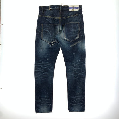 【中古品】【メンズ】 VANQUISH&FRAGMENT ヴァンキッシュ フラグメント MODEL THREE YEARS WASH WIDE STRAIGHT DENIM デニム パンツ ダメージ加工 ストーン ボトムス 古着 151-260813-mh-28-fuzh サイズ：32 カラー：インディゴ 万代Net店