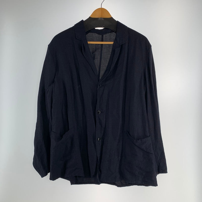【中古品】【メンズ】 COMOLI コモリ R01-01008 20SS ヴィスコース リネン ジャケット アウター コート 古着 140-260813-mh-19-fuzh サイズ：1 カラー：ネイビー 万代Net店