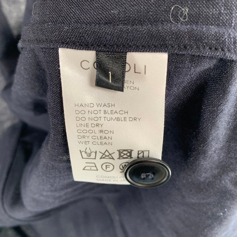 【中古品】【メンズ】 COMOLI コモリ R01-01008 20SS ヴィスコース リネン ジャケット アウター コート 古着 140-260813-mh-19-fuzh サイズ：1 カラー：ネイビー 万代Net店