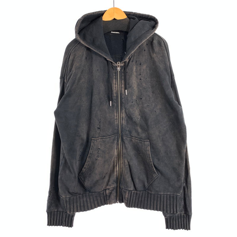 【中古品】【メンズ】 DIESEL ディーゼル ZIP UP PARKA ジップアップパーカー 141-260815-gm-42-fuzh サイズ：XL カラー：ブラック 万代Net店