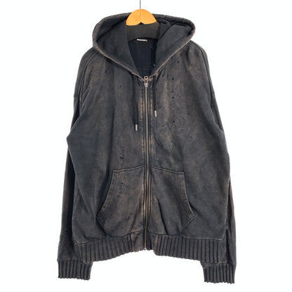【中古品】【メンズ】 DIESEL ディーゼル ZIP UP PARKA ジップアップパーカー 141-260815-gm-42-fuzh サイズ：XL カラー：ブラック 万代Net店
