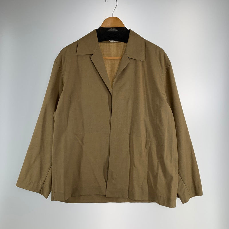 【中古品】【メンズ】 AURALEE オーラリー A95B01WT SILK TROPICAL SHIRTS JACKET シャツ ブルゾン 長袖 ジャケット アウター 古着 140-260813-mh-15-fuzh サイズ：3 カラー：ブラウン 万代Net店