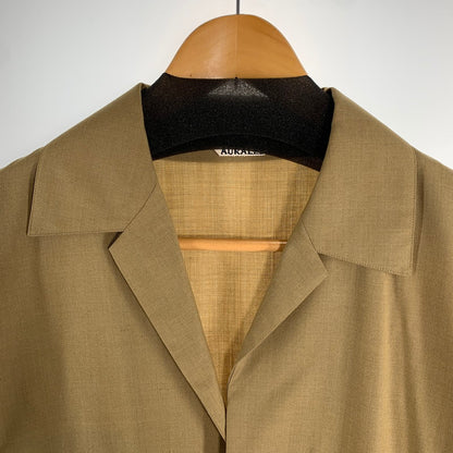 【中古品】【メンズ】 AURALEE オーラリー A95B01WT SILK TROPICAL SHIRTS JACKET シャツ ブルゾン 長袖 ジャケット アウター 古着 140-260813-mh-15-fuzh サイズ：3 カラー：ブラウン 万代Net店