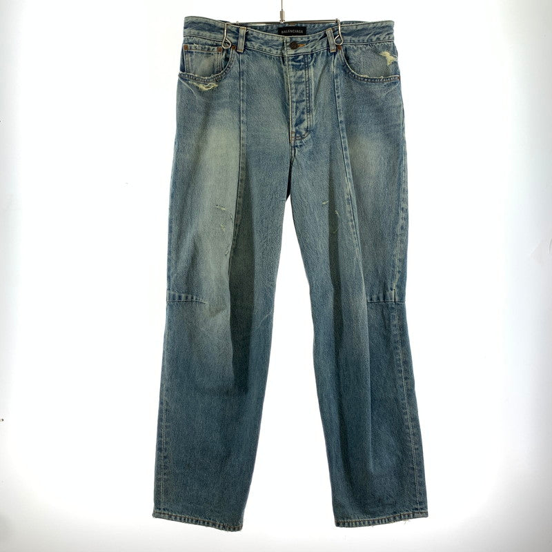 【中古品】【メンズ】 BALENCIAGA バレンシアガ JP57 2022 01305 DENIM PANTS デニムパンツ ズボン ジーンズ ジーパン ボトムス ライトブルー SIZE:32 ※裾汚れ有 152-260813-mh-31-fuzh サイズ：32 カラー：ライトブルー 万代Net店