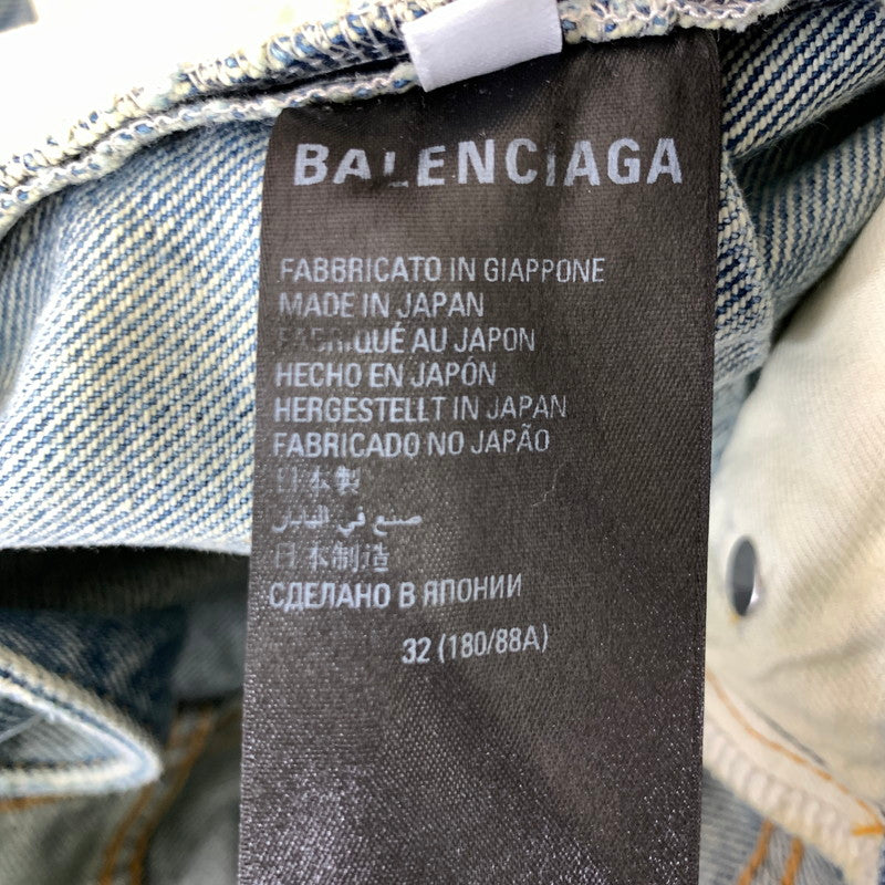 【中古品】【メンズ】 BALENCIAGA バレンシアガ JP57 2022 01305 DENIM PANTS デニムパンツ ズボン ジーンズ ジーパン ボトムス ライトブルー SIZE:32 ※裾汚れ有 152-260813-mh-31-fuzh サイズ：32 カラー：ライトブルー 万代Net店
