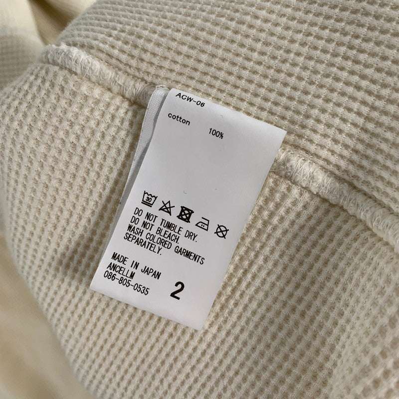 【中古品】【メンズ】 ANCELLM アンセルム 086-805-0535 SWEAT ZIPUP JACKET スウェット ジップアップ ジャケット アウター コート 古着 140-260813-mh-06-fuzh サイズ：2 カラー：杢クリーム 万代Net店