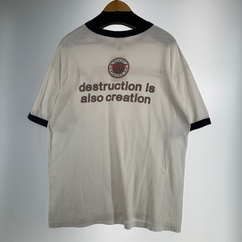 【中古品】【メンズ】 READYMADE レディメイド RE-CO-WH-00-00-276 SS T-SHIRT 24SS 半袖 トップス Tシャツ 古着 142-260813-mh-10-fuzh サイズ：XL カラー：ホワイト 万代Net店
