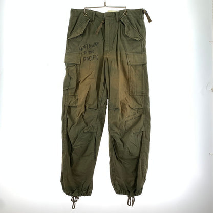 【中古品】【メンズ】 AVIREX アヴィレックス CARGO PANTS カーゴ パンツ ボトムス ズボン 古着 ※ボタン欠品 156-260813-mh-25-fuzh サイズ：M カラー：カーキ 万代Net店