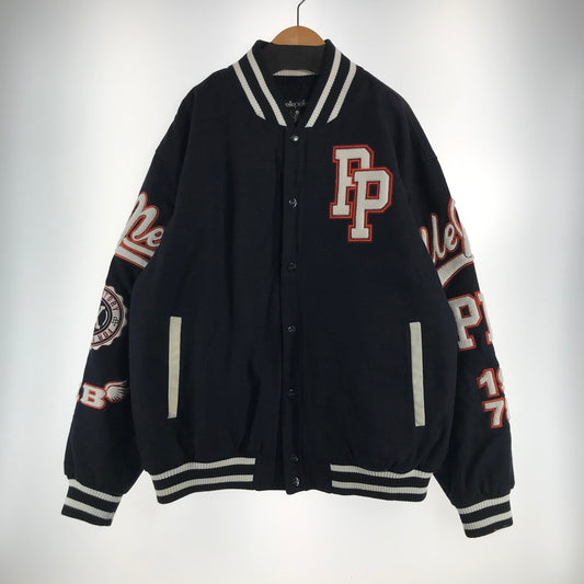 【中古品】【メンズ】 PELLE PELLE ペレペレ 812KM8 スタジャン スタジアム ジャンパー アウター コート 古着 142-260819-mh-02-fuzh サイズ：3X カラー：ネイビー 万代Net店