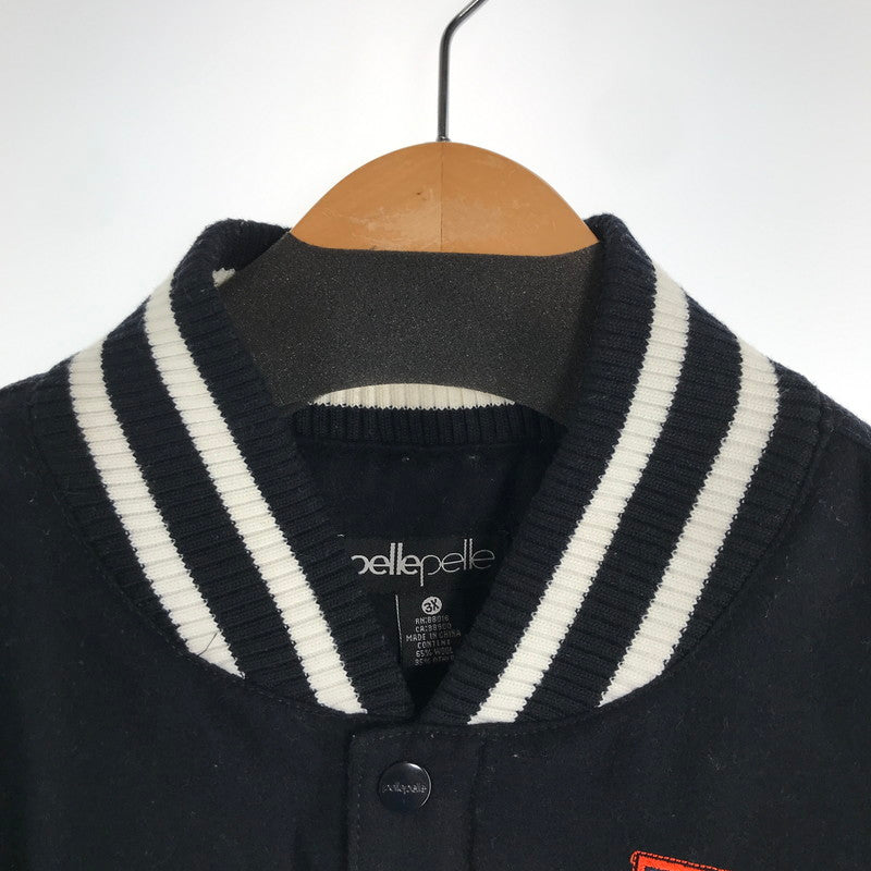 【中古品】【メンズ】 PELLE PELLE ペレペレ 812KM8 スタジャン スタジアム ジャンパー アウター コート 古着 142-260819-mh-02-fuzh サイズ：3X カラー：ネイビー 万代Net店