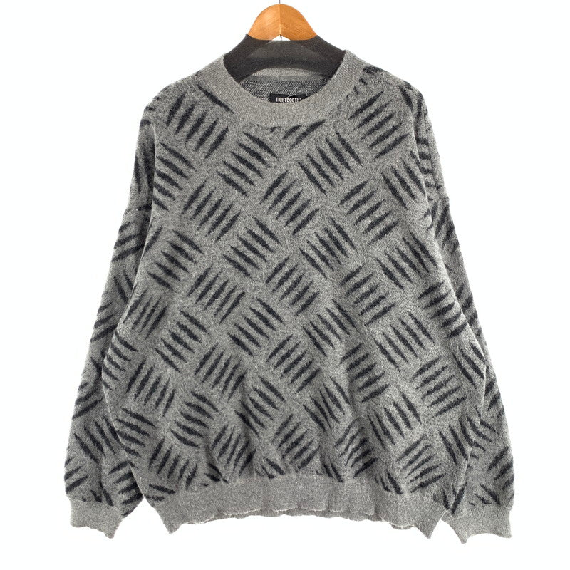【中古品】【メンズ】 TIGHT BOOTH CHECKER PLATE MOHAIR SWEATER モヘアニットセーター オーバーサイズ 142-260815-gm-39-fuzh サイズ：L カラー：グレー 万代Net店