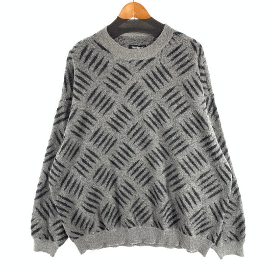 【中古品】【メンズ】 TIGHT BOOTH CHECKER PLATE MOHAIR SWEATER モヘアニットセーター オーバーサイズ 142-260815-gm-39-fuzh サイズ：L カラー：グレー 万代Net店