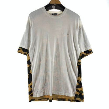 【中古品】【メンズ】 A BATHING APE アベイシングエイプ 001CSL301337M カモフラージュパネル Tシャツ 142-260929-ny-04-fuzh サイズ：L カラー：ホワイト カモ柄 万代Net店