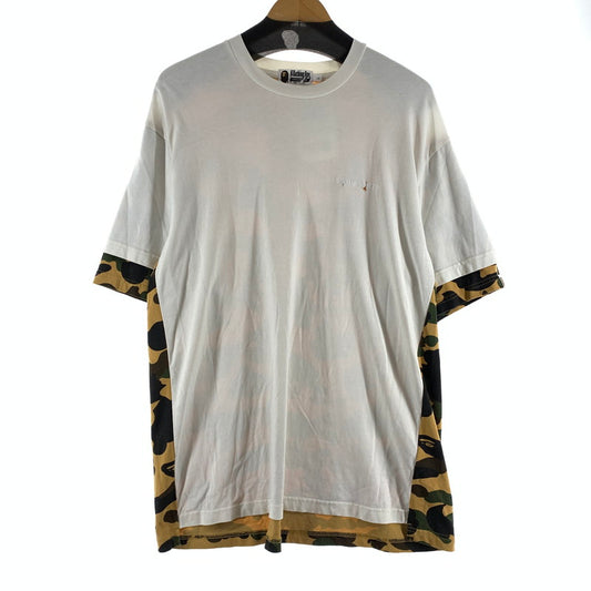【中古品】【メンズ】 A BATHING APE アベイシングエイプ 001CSL301337M カモフラージュパネル Tシャツ 142-260929-ny-04-fuzh サイズ：L カラー：ホワイト カモ柄 万代Net店